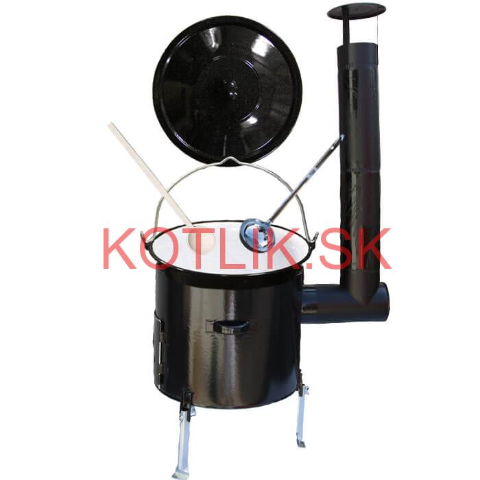 Smaltovaný kotlík 10 L (1,2 mm) + smaltovaná kotlina 31 cm + vareška a naberačka Easy party