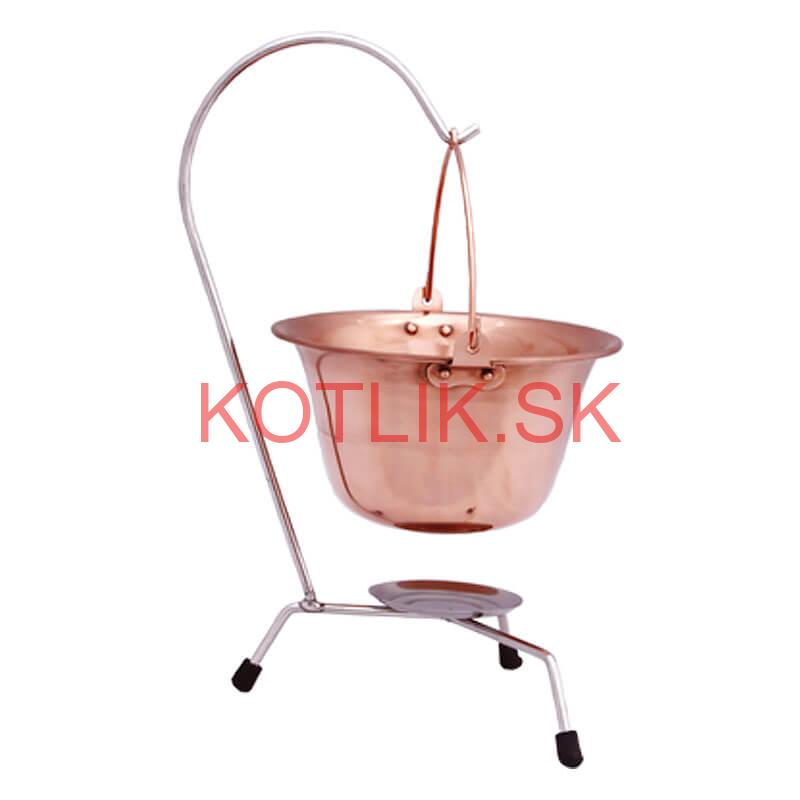 Servírovací kotlík na guláš medený 0,8 l + stojan