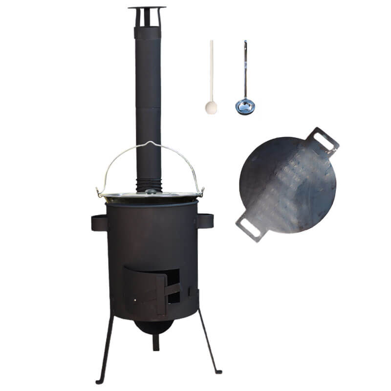 Smaltovaný kotlík 13 L + železná panvica 38 cm UNI + žiaruvzdorná kotlina 36 PLUS 600 4 MM