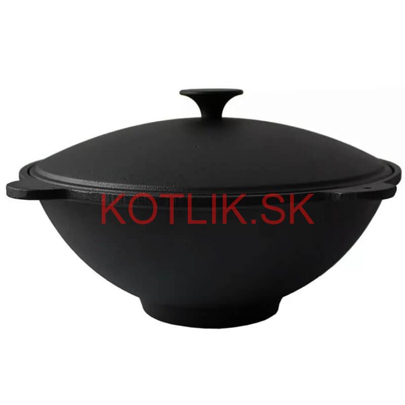Liatinový wok s pokrievkou so 4 úchytmi 51 cm