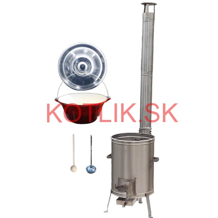 Liatinový kotlík so smaltovanou úpravou 10,8 L + Nerezová kotlina 33 LUX