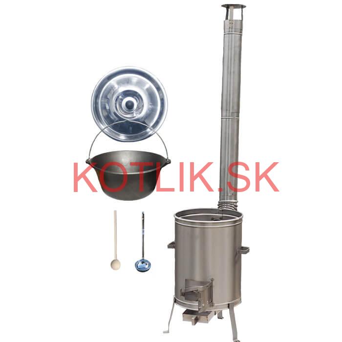 Liatinový kotlík bez povrchovej úpravy 10,8 L + Nerezová kotlina 33 LUX