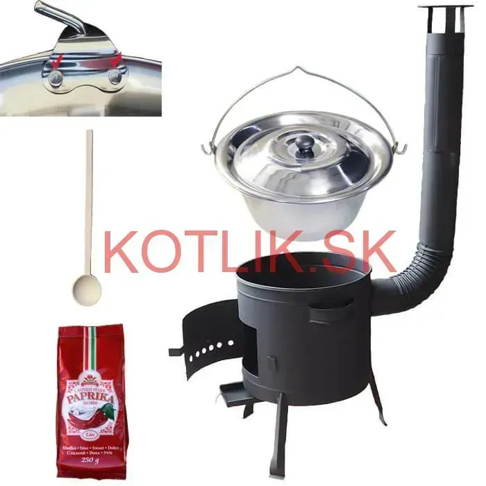 Nerezový kotlík 20 L (1,2 mm) INOX + hrubostenná (1,5 mm) žiaruvzdorná kotlina BALKY STRONG 42 PLUS 600