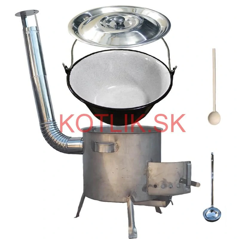 Smaltovaný kotlík 30 L (1,2 mm) + nerezová kotlina 45 cm (1,5 mm) STRONG CLASSIC