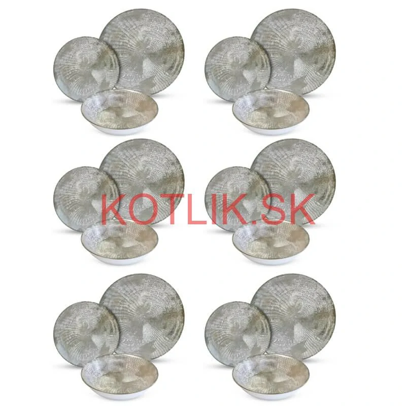 Súprava keramických tanierov 18 ks GREY