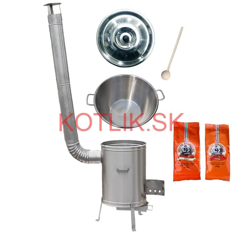 Nerezový kotol 40 L + nerezová kotlina 45 cm LUX + paprikové korenie na guláš