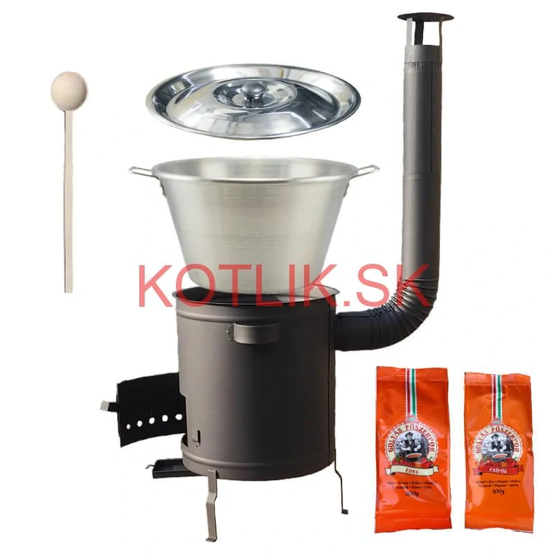 Nerezový kotol 40 L + Hrubostenná kotlina 45 cm (1,5 mm) STRONG Plus 600 + paprikové korenie na guláš