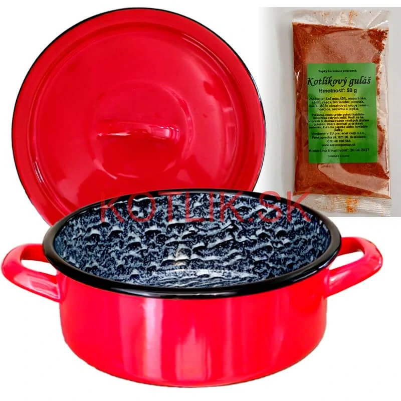 Smaltovaný kastról s pokrievkou COMBI 15 l + korenie na kotlíkový guláš 50 g