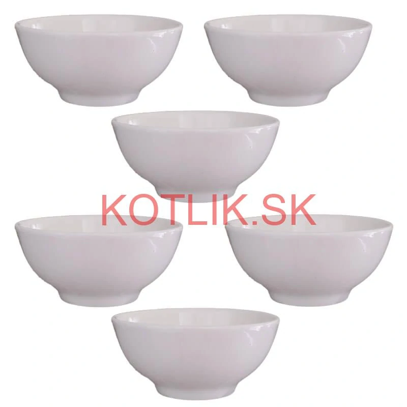 Keramické misky na servírovanie gulášu 15 cm 6 ks biele