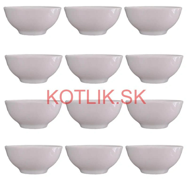 Keramické misky na servírovanie gulášu 15 cm 12 ks biele