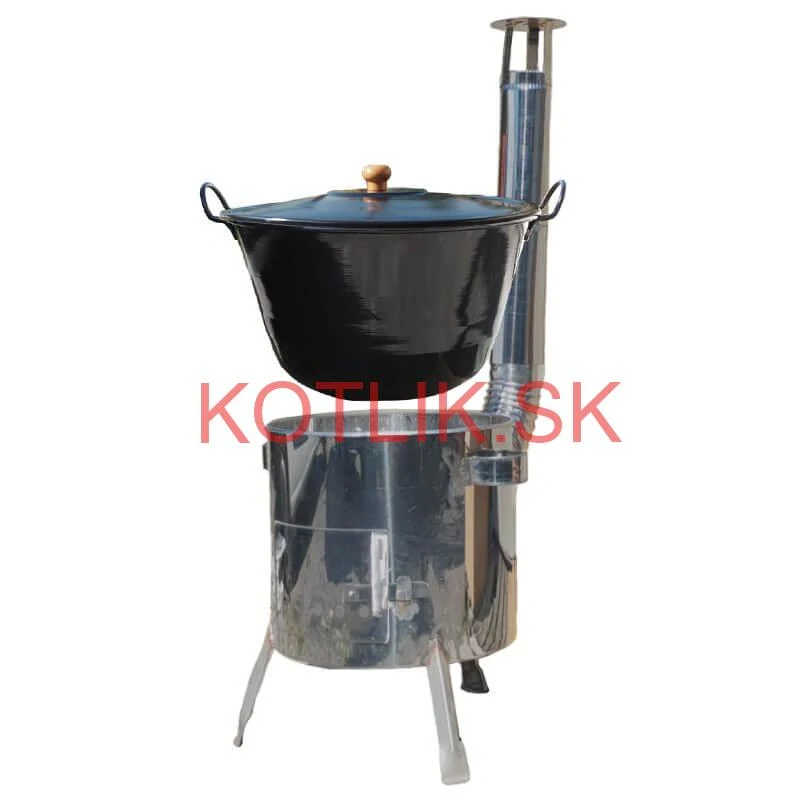 Smaltovaný kotol 60 L + nerezová kotlina 53 cm LUSTRO