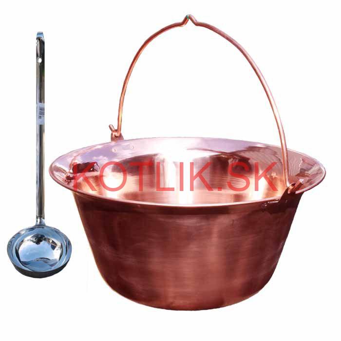 Medený kotlík 30 L + antikórová naberačka