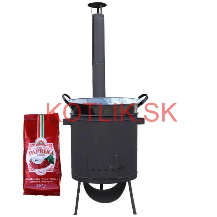 Zabíjačkový smaltovaný kotol 100 L, žiaruvzdorná kotlina 42 PLUS 600 4 MM + sladká paprika GURMÁN 250 g