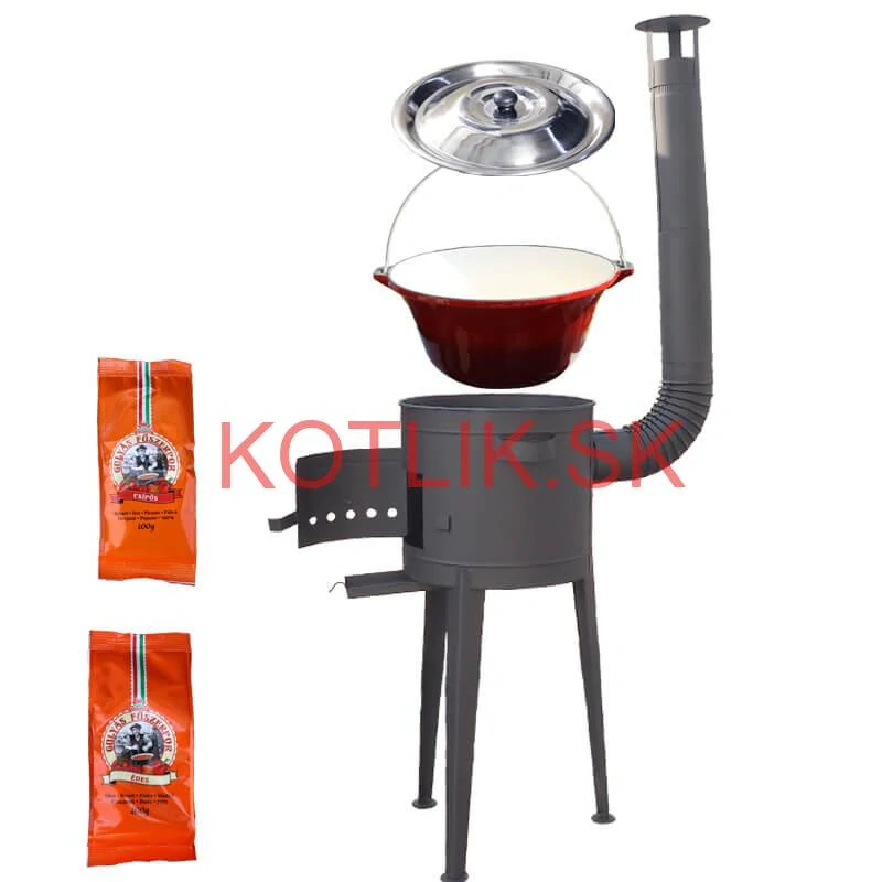 Liatinový kotlík so smaltovanou úpravou 22 L + vysoká kotlina 42 PLUS 600 + paprikové korenie na guláš - MIX 100 g