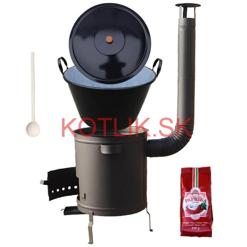 Smaltovaný kotol 70 L + hrubostenná kotlina 53 cm (2 mm) STRONG PLUS 600 + sladká paprika 250 g