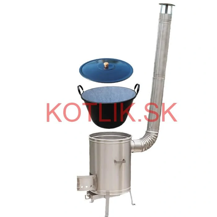 Guláš pre 60–80 ľudí – LUX kotlíkový set 60 L (nerezová kotlina)