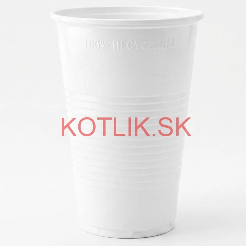 Jednorazový plastový biely pohár na studený nápoj 500 ml 12 ks