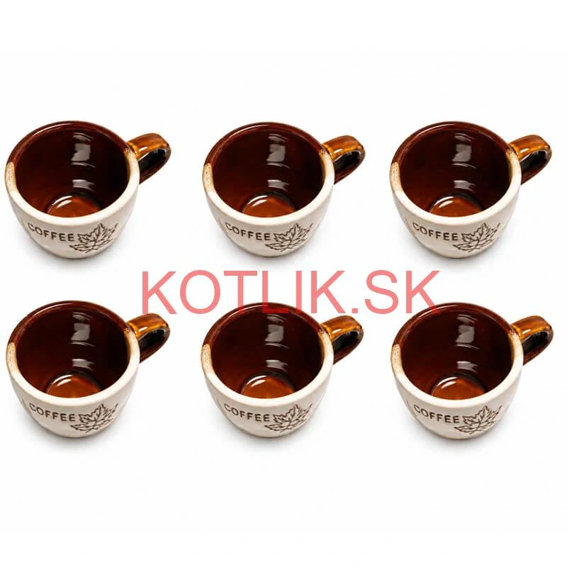 Súprava keramických pohárov na kávu 100 ml 6 ks