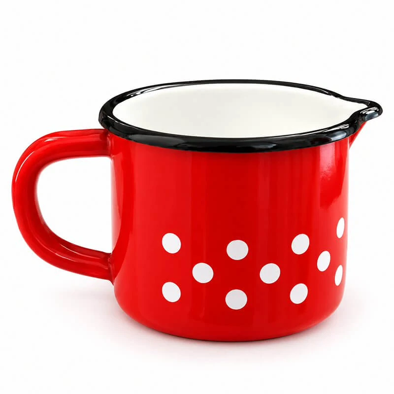 Smaltovaný hrnček 600 ml pohľad zhora