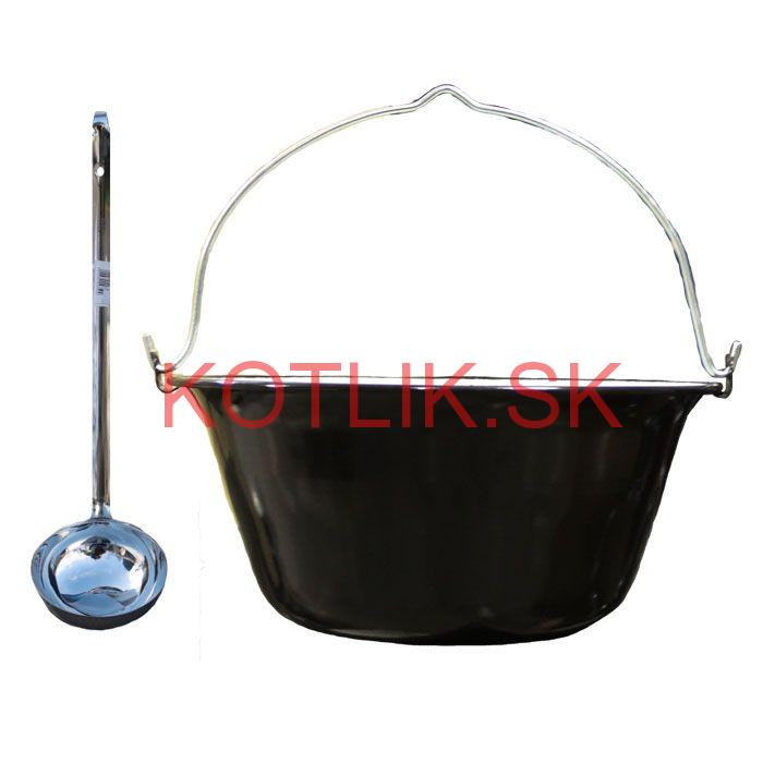 Smaltovaný kotlík 22 L + antikorová naberačka