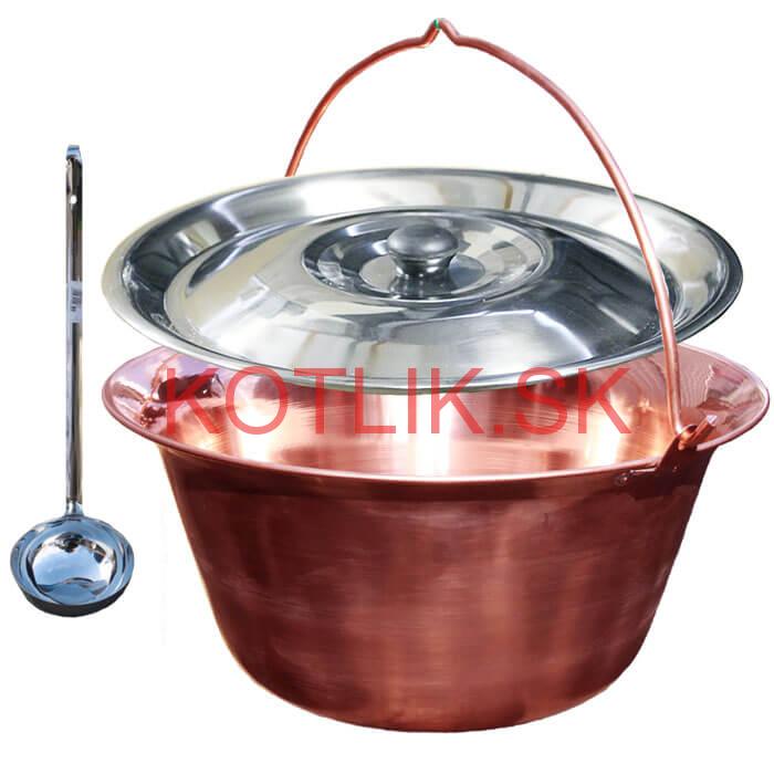 Medený kotlík 30 L (1,2 mm) + nerezová pokrievka